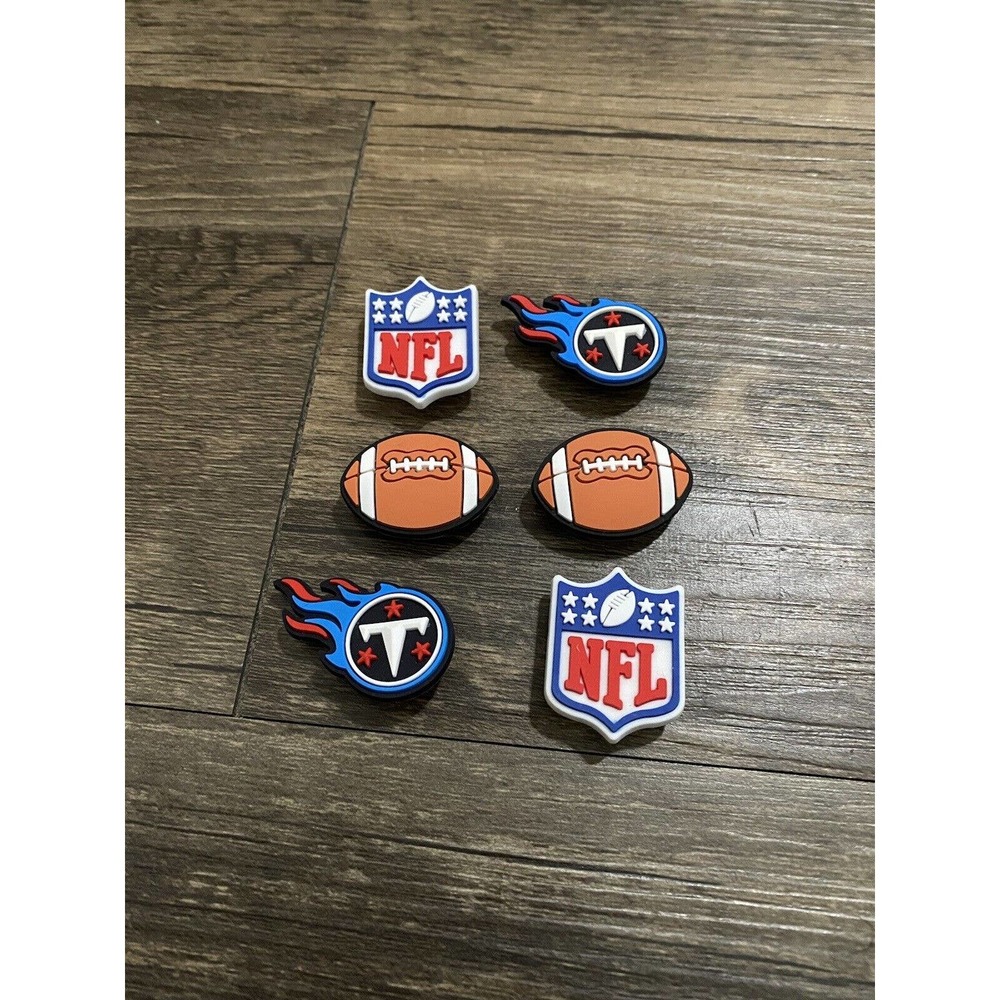 Tennessee Titans Football Team Sports Charm For Crocs Shoe Charms - 6 Pieces
